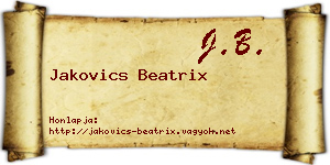 Jakovics Beatrix névjegykártya