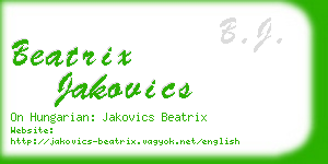 beatrix jakovics business card